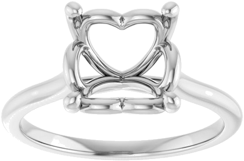 14K White  7 mm Square Solitaire Engagement Ring Mounting (3)