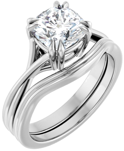 Platinum 7 mm Cushion Solitaire Engagement Ring Mounting (6)