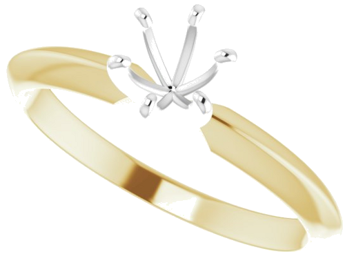 14K Two-Tone 4.2-4.9 mm Round 6-Prong Solitaire Ring Mounting (5)