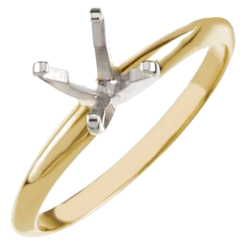 Sužadėtuvių Žiedas „Pre-Notched Solitaire“ 585 Baltojo Ir Geltonojo Aukso Round 6.6mm x 7.2mm (1)