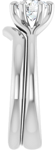 Sužadėtuvių Žiedas „Solitaire“ 585 Baltojo Aukso Round 5.8mm (9)