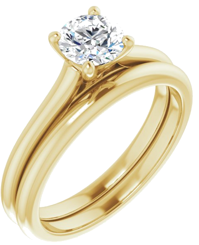 14K Yellow 5.5 mm Round Solitaire Engagement Ring Mounting (6)