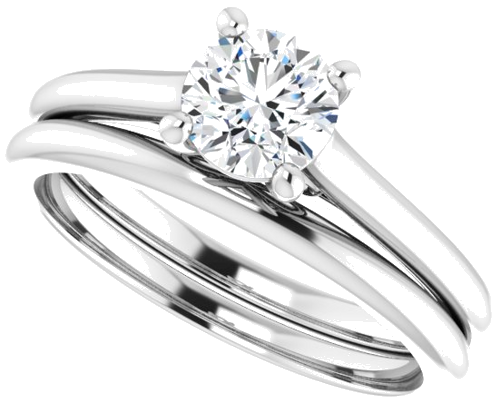 Platinum  5.5 mm Round Solitaire Engagement Ring Mounting (10)