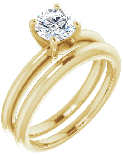 14K Yellow  5.8 mm Round Solitaire Engagement Ring Mounting (6)