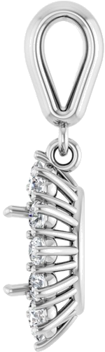 14K White 7x5 mm Oval 1 3 CTW Natural Diamond Semi-Set Pendant (3)