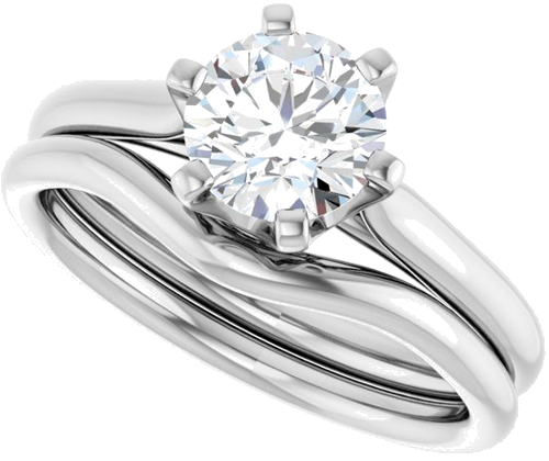 14K White 6.5 mm Round Solitaire Engagement Ring Mounting (10)