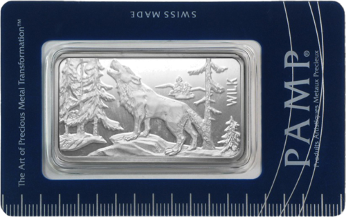 1 oz Коллекционный инвестиционный серебряный слиток Волк PAMP (1)