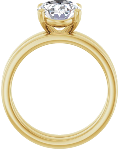 Sužadėtuvių Žiedas „Solitaire“ 585 Geltonojo Aukso Oval 10mm x 8mm (7)