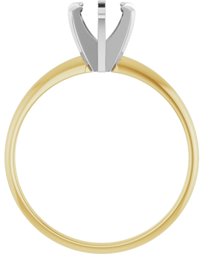 Sužadėtuvių Žiedas „Solitaire“ 585 Baltojo Ir Geltonojo Aukso Round 5.8mm (2)