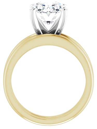 Sužadėtuvių Žiedas „Solitaire“ 750 Geltonojo Aukso Ir 950 Platinos Oval 11mm x 9mm (7)