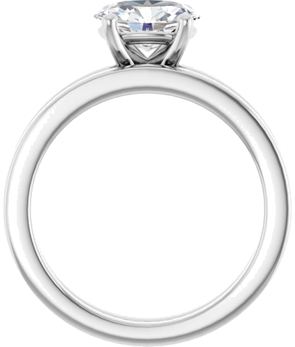 14K White 8x6 mm Oval Solitaire Engagement Ring Mounting (7)