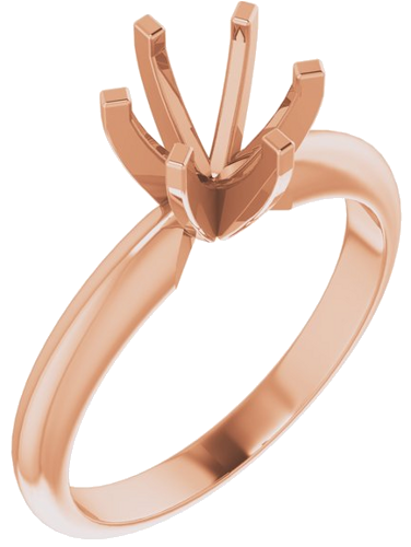 Sužadėtuvių Žiedas „Light Solitaire“ 585 Rožinis Aukso Round 6mm x 6.6mm (1)