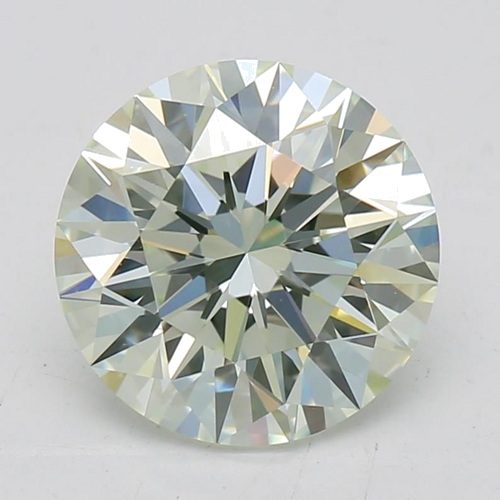 1.36 carat Very Light Green-VVS2 GD cut Natūralus Round Deimantas (1)