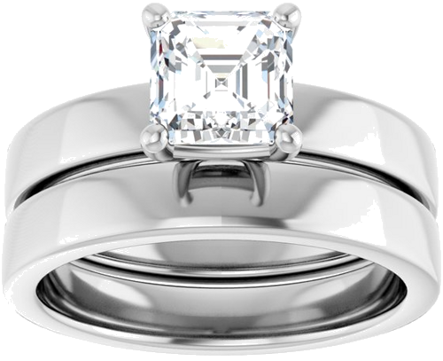 Continuum Sterling Silver 6 mm Asscher Solitaire Engagement Ring Mounting (8)