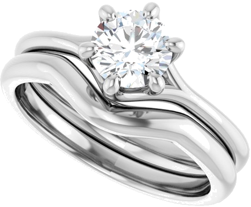 Sužadėtuvių Žiedas „Solitaire“ 585 Baltojo Aukso Round 5.8mm (10)