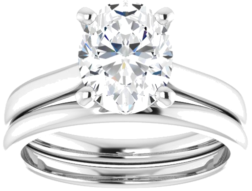 Sužadėtuvių Žiedas „Solitaire“ 950 Platinos Oval 9mm x 7mm (8)