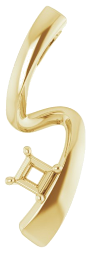 14K Yellow  3 mm Square Pendant Mounting (1)