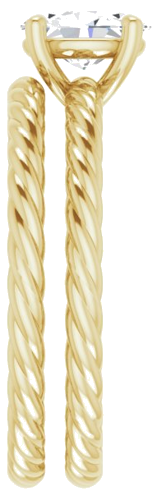 Sužadėtuvių Žiedas „Solitaire“ 585 Geltonojo Aukso Oval 7mm x 5mm (9)