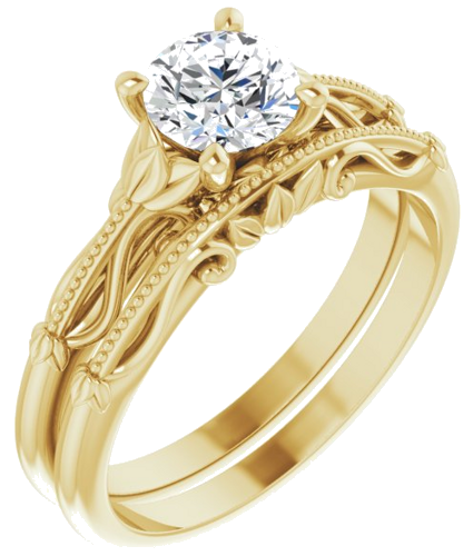 Sužadėtuvių Žiedas „Sculptural-Inspired Solitaire“ 585 Geltonojo Aukso Round 5.8mm (6)