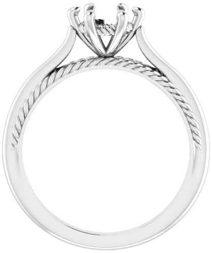 14K White 6.5 mm Round Solitaire Engagement Ring Mounting (2)