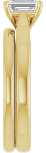 Sužadėtuvių Žiedas „Solitaire“ 585 Geltonojo Aukso Emerald 6mm x 4mm (9)