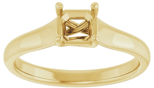 14K Yellow 5 mm Asscher Solitaire Engagement Ring Mounting (6)