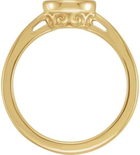 Sužadėtuvių Žiedas „Rose-Cut“ 585 Geltonojo Aukso Round 7mm (2)