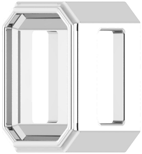 14K White 6x4 mm Emerald Bezel-Set Slide Pendant Mounting (2)