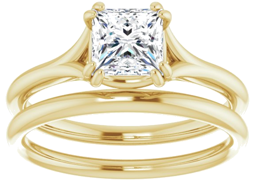 Sužadėtuvių Žiedas „Twin-Prong Solitaire“ 14k yellow gold Square 5.5mm (8)