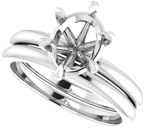 Sužadėtuvių Žiedas „Solitaire“ 585 Baltojo Aukso Oval 9mm x 7mm (10)