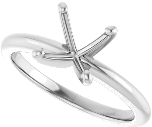 14K White  7x7 mm Cushion Solitaire Engagement Ring Mounting (5)