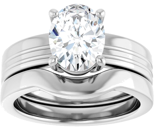 Sužadėtuvių Žiedas „Solitaire“ 950 Platinos Oval 9mm x 7mm (8)