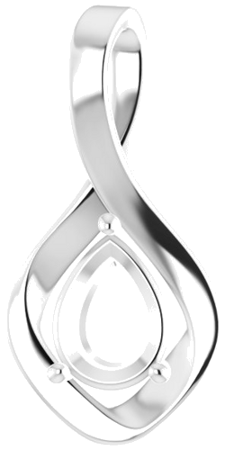 Pakabukas „Infinity-Inspired“ 417 Baltojo Aukso Pear Shape 8mm x 6mm (1)