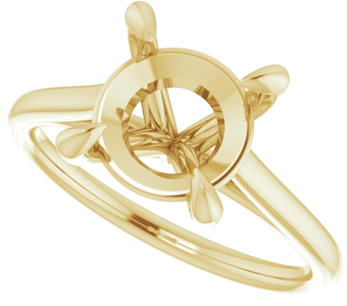 14K Yellow  9 mm Round Solitaire Engagement Ring Mounting (5)