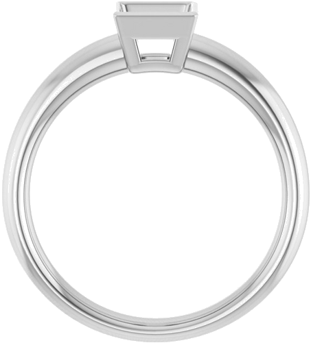 Sužadėtuvių Žiedas „Bezel-Set Solitaire“ 585 Baltojo Aukso Square 4.5mm (2)