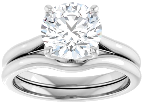 14K White  8 mm Round Solitaire Engagement Ring Mounting (8)