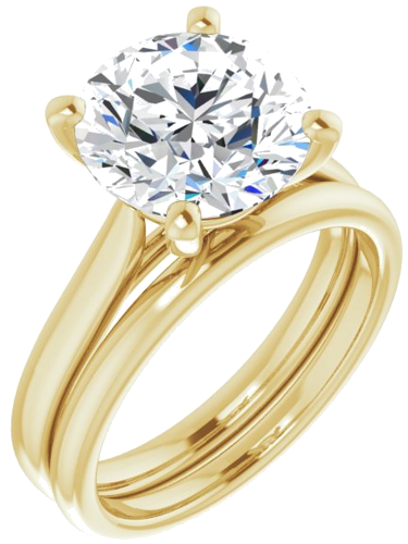 Sužadėtuvių Žiedas „Solitaire“ 585 Geltonojo Aukso Round 10mm (6)