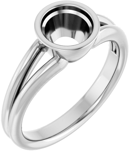 Sužadėtuvių Žiedas „Bezel-Set Solitaire“ 585 Baltojo Aukso Round 6.5mm (1)