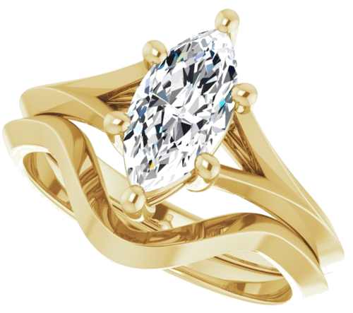 Sužadėtuvių Žiedas „Solitaire“ 585 Geltonojo Aukso Marquise 10mm x 5mm (10)