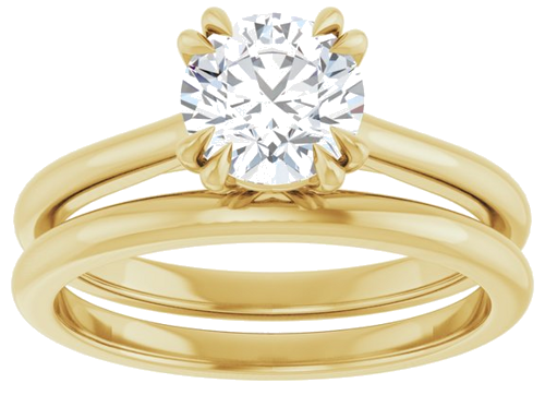 18K Yellow 6.5 mm Round Solitaire Engagement Ring Mounting (8)