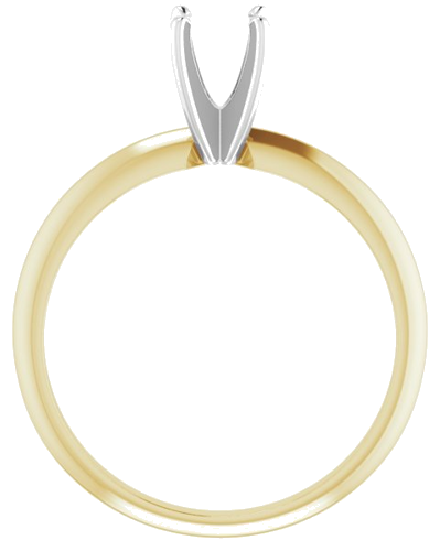 14K Yellow White 5.4-5.7 mm Round 4-Prong Light Solitaire Ring Mounting (2)