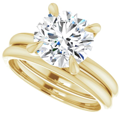 14K Yellow  8.8 mm Round Solitaire Engagement Ring Mounting (10)