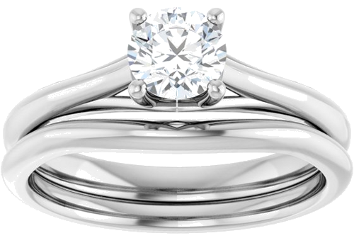 14K White 5.2 mm Round Solitaire Engagement Ring Mounting (8)