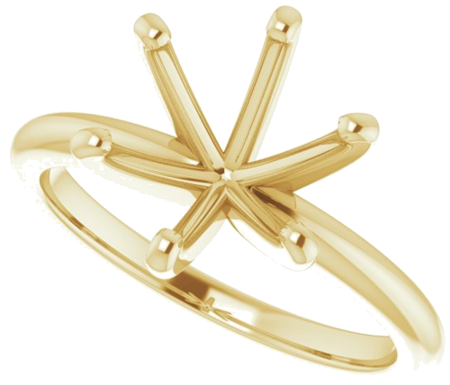 14K Yellow  9.4 mm Round Solitaire Engagement Ring Mounting (5)