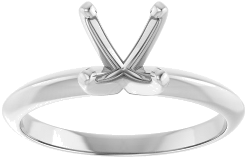 14K White 6.6-7.2 mm Round 4-Prong Light Solitaire Ring Mounting (3)