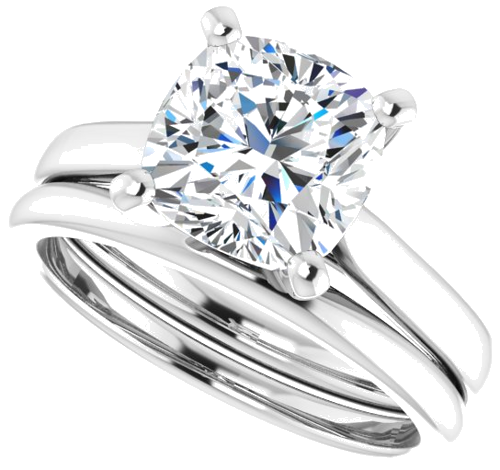 Sužadėtuvių Žiedas „Solitaire“ 585 Baltojo Aukso Cushion 8mm (10)