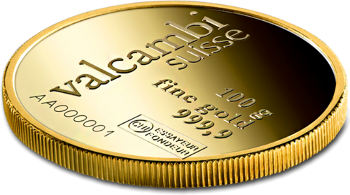 100 g Investicinio aukso „Round Bar“ luitas Valcambi (3)