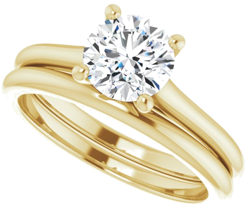 10K Yellow 6.5 mm Round Solitaire Engagement Ring Mounting (10)