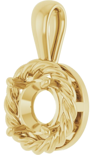 14K Yellow  6.5 mm Round Pendant Mounting (2)