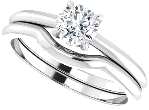 14K White 5.2 mm Round Solitaire Engagement Ring Mounting (10)